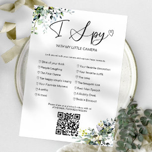 Convite Capture O Amor Jogo de Casamento I Spy Com QR