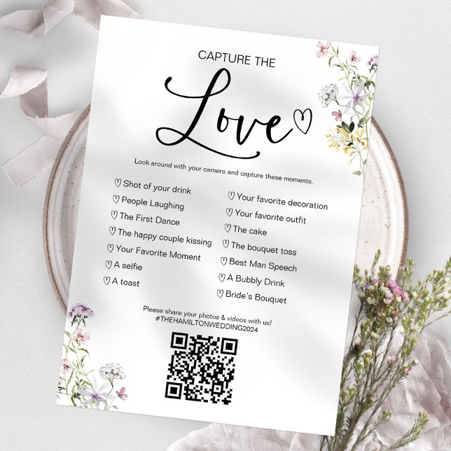 Convite Capture O Amor Jogo de Casamento I Spy Com QR (Criador carregado)