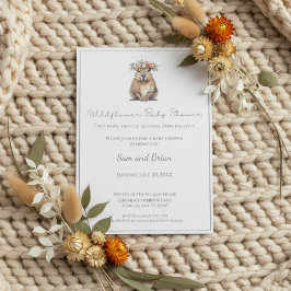 Convite Capybara Baby Shower • Wildflower Boho