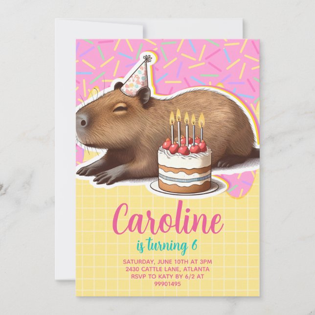 Convite Capybara Birthday (Frente)