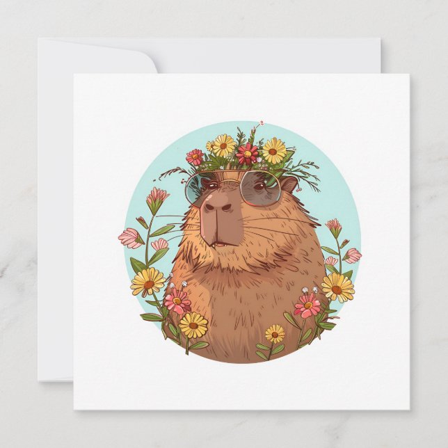 Convite Capybara em óculos de sol Summertime (Frente)