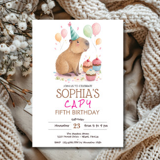 Convite Capybara kids birthday
