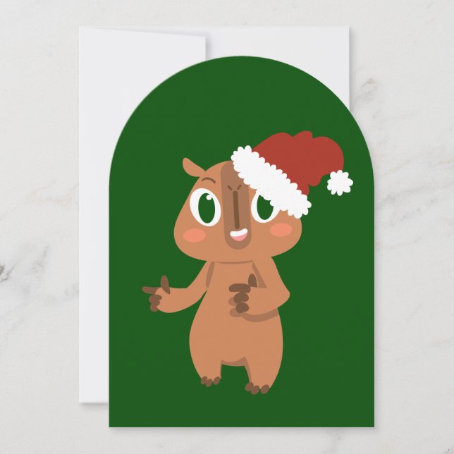 Convite capybara santa claus (Frente)
