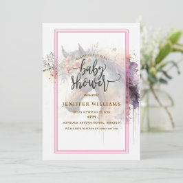 Convite Cara de cavalo com coroa de flor.