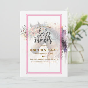 Convite Cara de cavalo com coroa de flor.