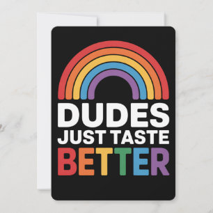Convite Cara só tem gosto mais engraçado Gay Rainbow LGBTQ