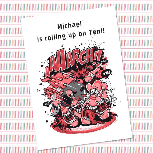 Convite Caracteres de Festa de aniversário de Boliche dive (Criador carregado)