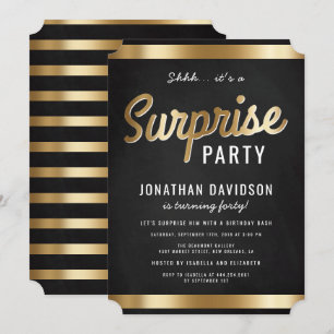 Convite Caramelo Dourado e Festa de aniversário surpresa p