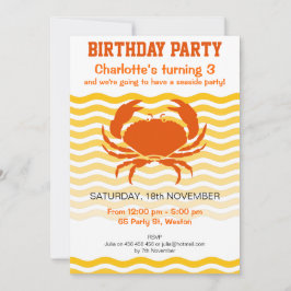 Convite Caranguejo alaranjado do divertimento em um