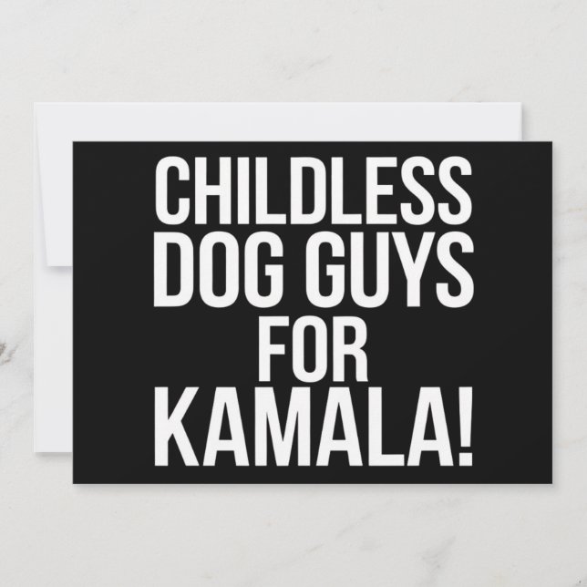 Convite Caras de cães sem filhos para Kamala 2024 Vote Har (Frente)