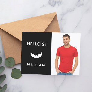 Convite caras de diversão de barba branca aniversário de