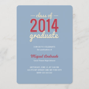 Convite Caras do vermelho azul da festa de formatura da