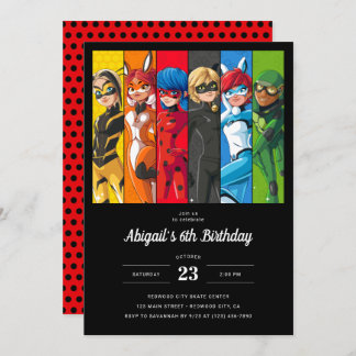 Convite Caráter Ladybug Miraculoso Aniversário