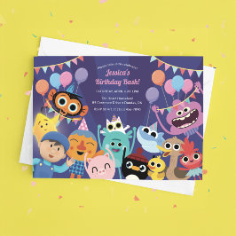 Convite Carateres Super Simples Aniversário Festivo