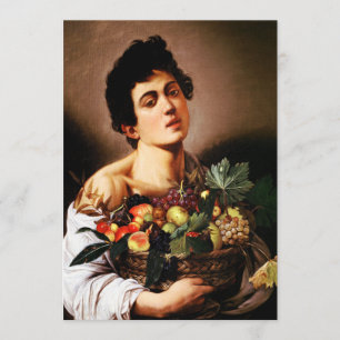 Convite Caravaggio Boy com uma cesta de Frutas