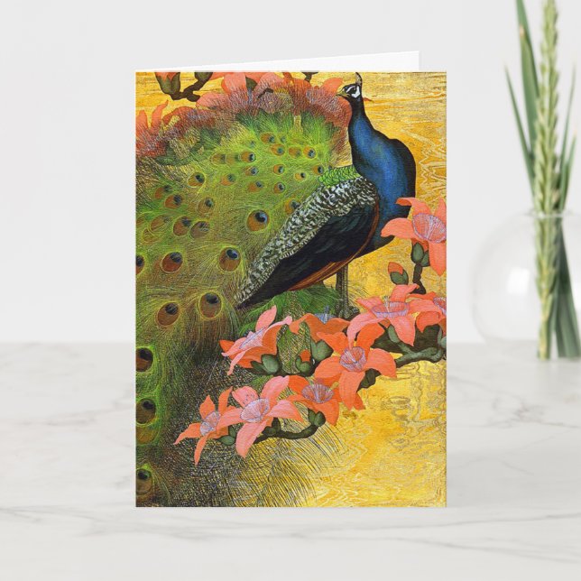 Convite Card/ Invitation: Blue Peacock (Frente)