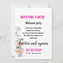 Convite card wedding invitation simple