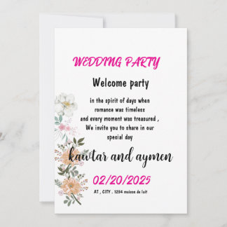 Convite card wedding invitation simple