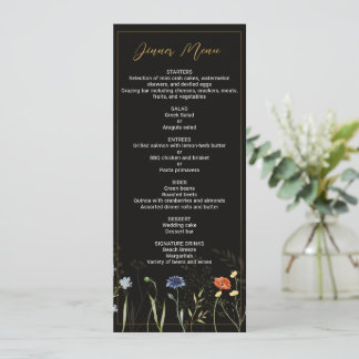 Convite Cardápio Botânico Boho de Flor Silvestre Mal-humor