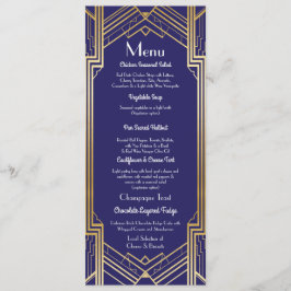 Convite Cardápio Casamento Recepção Navy Gatsby 1920 Art D