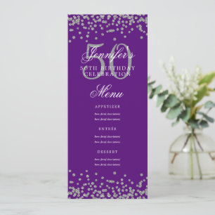 Convite Cardápio de Aniversário de 50 anos Elegante Confet