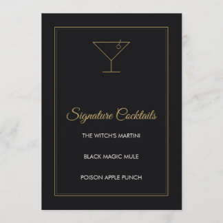 Convite Cardápio de Bebidas de Halloween Cocktails & Costu