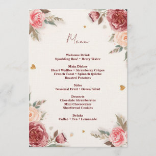 Convite Cardápio de Brunch do Dia dos Namorados em Aquarel