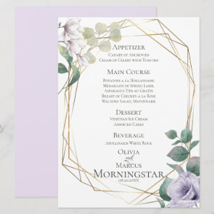 Convite Cardápio de Casamento Cardápio Botânico Verde Pe
