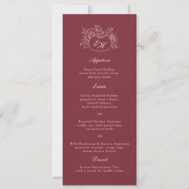 Convite Cardápio de Casamento com Monograma de Abóbora Bor