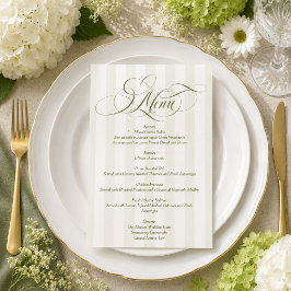 Convite Cardápio de casamento elegante com letras cursivas