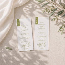 Convite Cardápio de Casamento Girassol Abóbora Verde Oliva