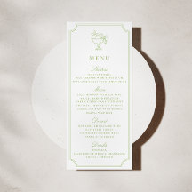 Cardápio de Casamento Moderno com Moldura Dupla em