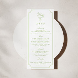 Convite Cardápio de Casamento Moderno com Moldura Dupla em