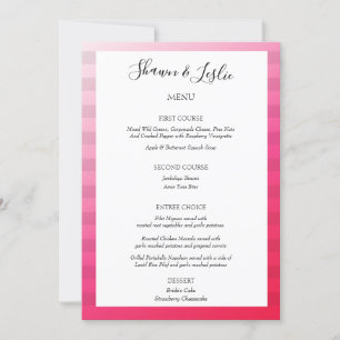 Convite Cardápio de Casamento Moderno Listras Rosa