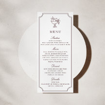 Cardápio de casamento Moderno Quadro Duplo Burgund