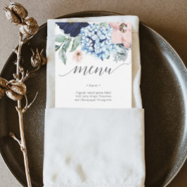 Convite Cardápio de Casamento Navy Blooms ou Cardápio de C