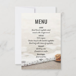 Convite Cardápio de Casamento Ondas de Praia
