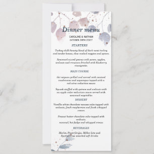 Convite Cardápio de Casamento Simples com Vegetação Elegan