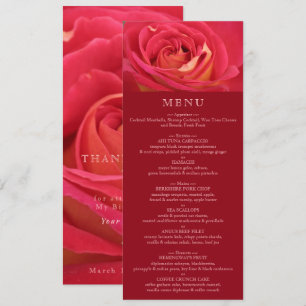 Convite Cardápio de Celebração de Aniversário Rosa