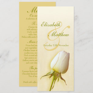 Convite cardápio de jantar da recepção de casamento com bo