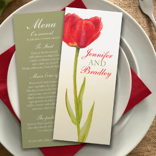 Convite Cardápio de jantar da recepção de casamento de tul