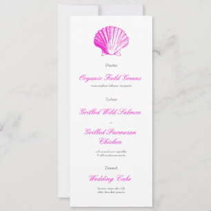Convite Cardápio de Jantar da Recepção de Casamento Rosa F