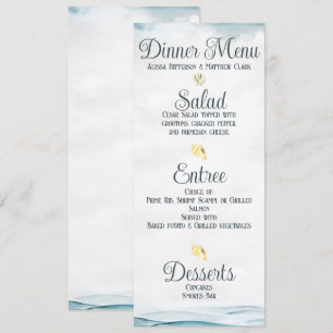 Convite Cardápio de Jantar de Casamento Náutico