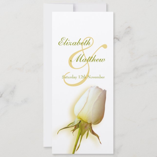 Convite Cardápio de jantar de recepção de casamento com bo (Frente)