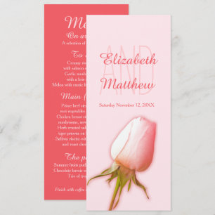 Convite cardápio de jantar de recepção de casamento com bo