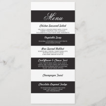 Cardápio Floral Preto Branco Elegante Casamento Re