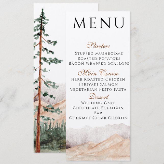 Convite Cardápio Mountain View (Frente/Verso)