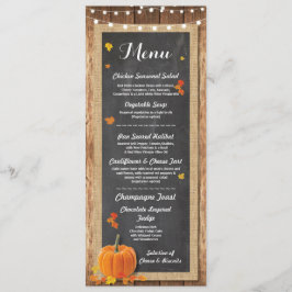 Convite Cardápio Recepção de Casamento Abóbora Rústica Giz