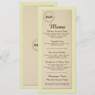 Convite Cardápio Recepção de Casamento Biblioteca Rústica 