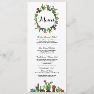 Convite Cardápio Recepção de Casamento Cactus Fiesta Menus
